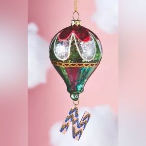 Anthropologie Hotair Balloon Glass Monogram Ornament Letter N